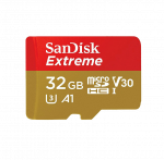 Carte Memoire Micro SD Sandisk Extreme 32 Go V30 Rouge et Beige en location