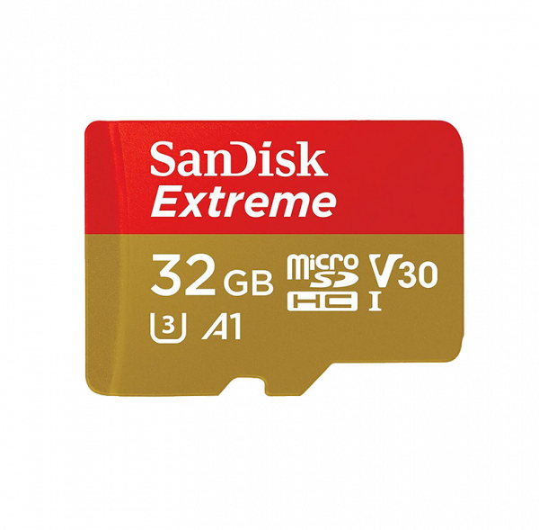 Carte Memoire Micro SD Sandisk Extreme 32 Go V30 Rouge et Beige en location