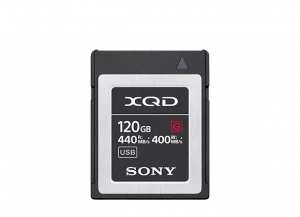 Carte mémoire Sony XQD de 120 Go avec des vitesses de lecture de 440 MB/s et d'écriture de 400 MB/s, série G, dotée d'une interface USB intégrée