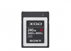 Carte mémoire Sony XQD de 240 Go avec des vitesses de lecture de 440 MB/s et d'écriture de 400 MB/s, série G, dotée d'une interface USB intégrée