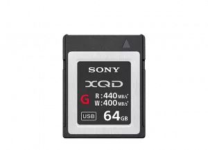 Carte mémoire Sony XQD de 64 Go avec des vitesses de lecture de 440 MB/s et d'écriture de 400 MB/s, série G, dotée d'une interface USB intégrée