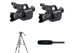 Kit Captation 2 caméra Sony PXW-FS5 + objectif motorisé 18-105, trépied vidéo Manfrotto 500AH, Micro canon Rode NTG2