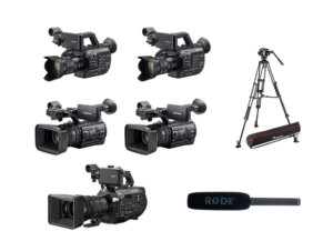 Kit Captation 5 caméras: 2 Sony PXW-FS5 + objectif 18-105, 2x Sony PXW-Z150, Sony PXW-FS7, Manfrotto 504x, Micro Rode NTG2