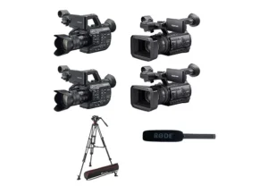 Kit captation Sony FS5 avec quatre caméscopes et micro Rode sur trépied